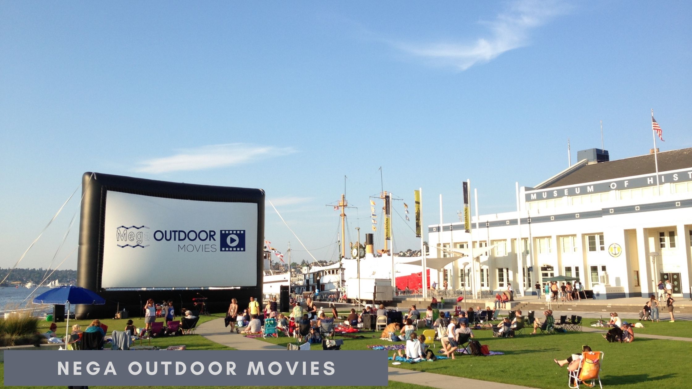 Outdoor movie projector screen