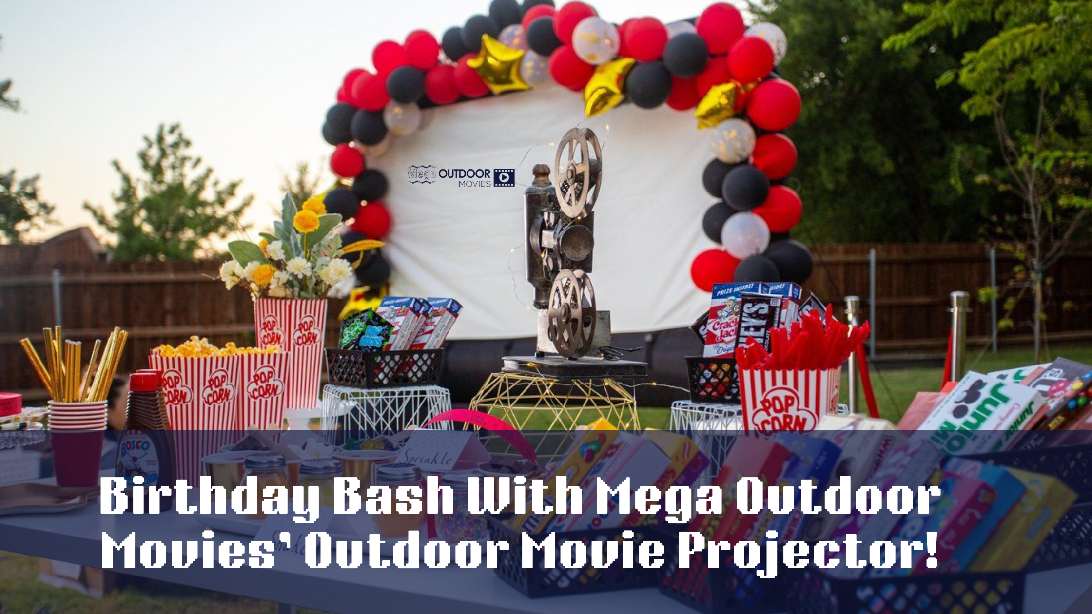 Birthday Bash with Mega Outdoor Movies’ Outdoor Movie Projector!