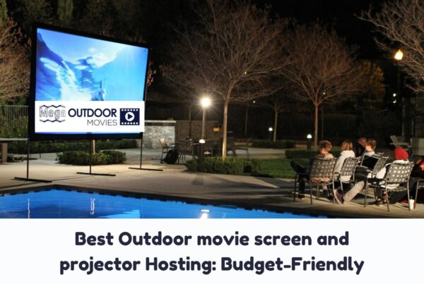 Outdoor movie screen and projector